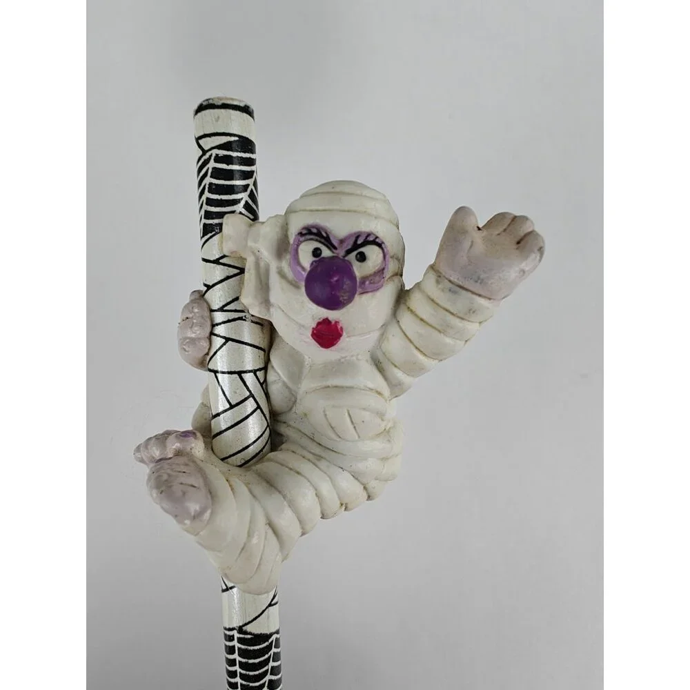 Vintage Applause Pencil Mummy Topper 1989 Taiwan Halloween Black White No. 2